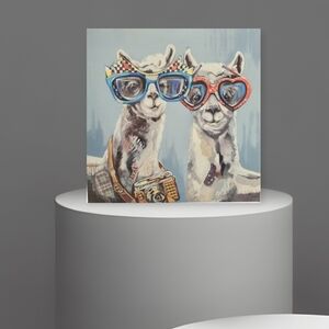 Cute Funny Llamas Canvas Print Painting Office Home decor